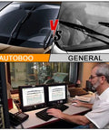 Premium All Season Windshield Wiper Blades in a 26 And 18 Inch Straight Up Two Pack shown on vehicles during testing.