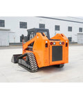 Rear view of compact track skid steer loader with enclosed cab for construction projects and material handling boosting job site efficiency