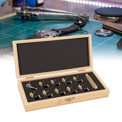 Brass Watch Winder Set With Ergonomic Handle For Precision Winding Of Movements Like 2450 2135 240 899 1904 9015 L888 1847 3120 in wooden box