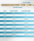 Size chart for Cobalt Drill Bit Set 13 Piece One Sixteenth To One Quarter Inch M35 High Speed Steel Twist Jobber Bits