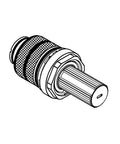 TurboStat Reversed Cartridge 3/4 Inch Replacement For Thermostatic Shower Valves, detailed view of ribbed shaft design.