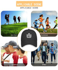 No Crying On The Yacht Golf Hat For Men displayed in various outdoor settings like hiking, running, and casual wear