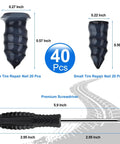 Tire Plug Kit With Screwdriver For Quick Ten Second Puncture Repair On Tubeless Tires Fits Cars Motorcycles SUVs ATVs Trucks