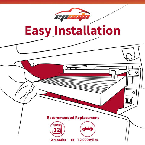 Illustration showing easy installation of Cabin Air Filter Replacement For Infiniti And Nissan Vehicles Fits Q50 Q60 QX80 EX35 FX35 G37