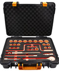 Non Sparking Beryllium Copper Tools Set 32 Piece Spark Free Kit in durable tool case with foam insert, includes sockets and wrenches