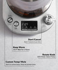 Electric Tea Kettle With Removable Infuser, 9 Preset Brewing Programs, Precise Temperature Control, digital display, controls