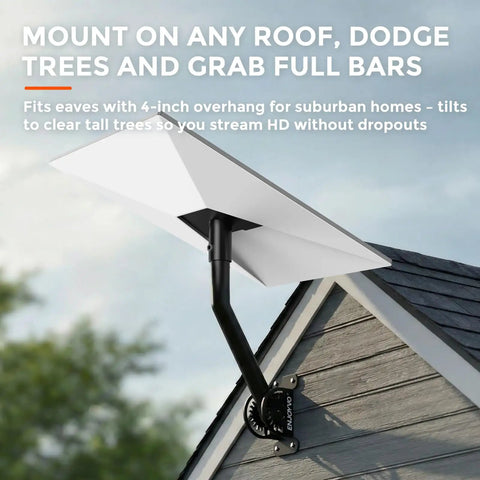 Starlink Gen 3 Wall Or Roof Mount Kit For V3 Standard Dish, Beefy Steel Bracket With 0 To 180 Degree Tilt And 360 Degree Rotation, Sandblasted Bake Paint Finish, Includes Wood And Concrete Screws