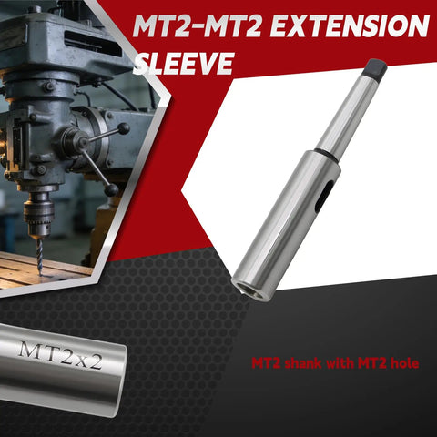 Pro Grade MT2 Extension Sleeve For External And Internal Morse Taper MT2 30mm Diameter By 175mm Length Heavy Duty Lathe Accessory