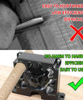 Tool Free Adjustable Wood Dowel Maker Jig Kit With Sharp Carbide Blades For Lightning Fast Tenon Cutting shown in use on a wooden rod.