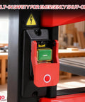 Emergency shut-off switch on Powerful 9 Inch Portable Bandsaw for Woodworking With Dual Speed 1700/2500 FPM, 2.8A 120V Motor
