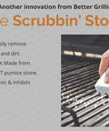 Person cleaning BBQ grill with Grillin Stone Grill Cleaning Brick Block for BBQ Griddle and Racks Easy Scrubbin Stone Cleaner for Barbecue Grill Stone Cleaning Block Eco Friendly Non Toxic Scrubber for Grill Griddle and Racks