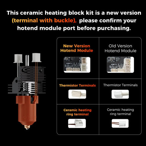 K1 Series Hotend Upgrade Ceramic Heating Block Kit With Buckle Terminal Unicorn Quick-Swap Nozzle Kit 3D printer hotend module
