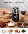 Electric Super Silent Blade Coffee Grinder With Timed Grind Control Rotary Knob with spices and beans
