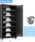 Beefy Metal Storage Cabinet With Wheels And Pegboard 71 Inch Tall Garage Organizer With 5 Adjustable Shelves And Locking Doors Heavy Duty Steel Utility Cabinet For Home Workshop Or Office displayed open with weight capacity