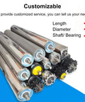 5 Pack Heavy Duty Replacement Conveyor Rollers With Bearings, multiple diameters for woodworking, lawn equipment, and handling.