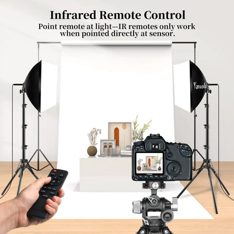 Softbox Lighting Kit 16 By 16 Inch With Remote Pro Grade Studio Light setup with camera and remote control