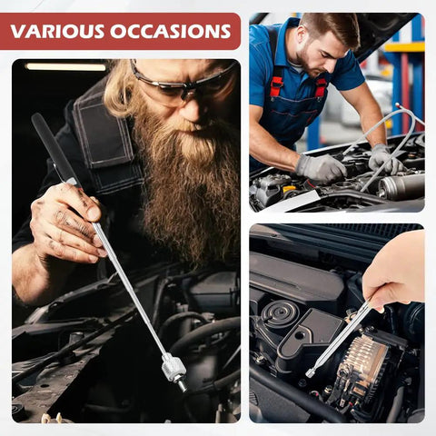 3 Pc Awesome Telescoping Magnetic Pick Up Tool Kit With Bendable Spring Magnet Stick And Flexible Grabber Set That Lets You Reach Deep Into Tight Spots For Auto Repair Jobs Without Any Hassle. used in car engine bays