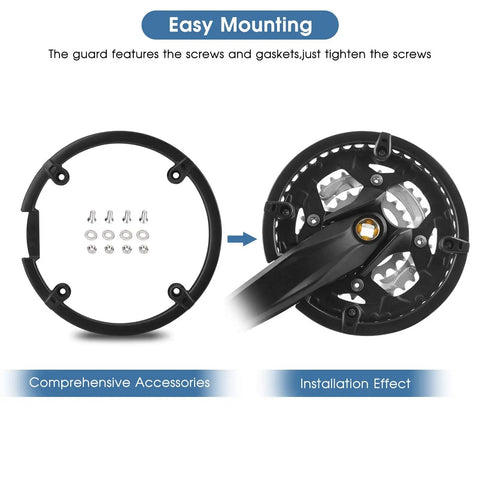 Chainring Guard For Mountain And Road Bikes 44T Sprocket Protector Crankset Shield Easy Install with 4 Hole Mount