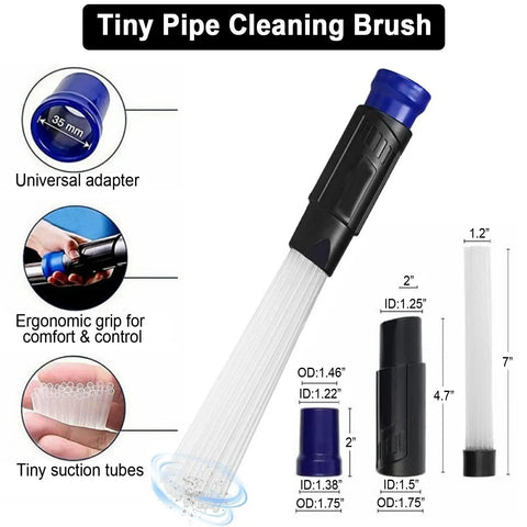 16 Piece Universal Vacuum Attachments Kit For Shop Vac Accessories showing pipe cleaning brush and adapters