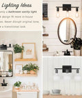 Dope Matte Black 3 Light Vanity Bath Light Over Mirror 60W Max 110V To 220V Metal Wall Fixture displayed in different room settings