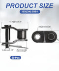 Premium 06B-1 Roller Chain Offset Half Links Set With 30 Pieces displayed with dimensions for heavy duty industrial use.