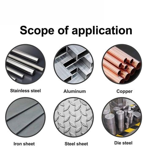 Ultimate 22.5mm TCT Hole Saw Drill Bit Kit Made Of Tough Alloy Carbide And Cobalt Steel For Effortless Drilling Through Stainless Steel Plate Iron And Tough Metal Cutting Jobs Like A Pro This Heavy Duty Opener Makes Quick Work Of Any Hard Material You showing application materials