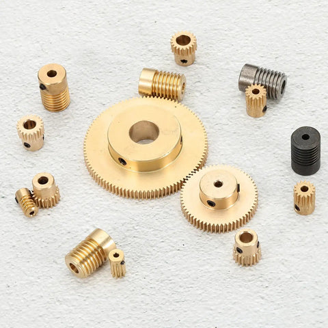 Beefed Up Worm Gear Set With 30 Tooth Brass Gear And Brass Worm 0.5 Module 1 To 30 Reduction Right Rotation Drive Gear Box Wheel