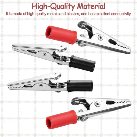 Dope 40 Pc Metal Alligator Clips Electronic Test Clamps Red And Black Kit With Sturdy Plastic Handles For Heavy Duty Battery Testing And Circuit Checks, metal clips