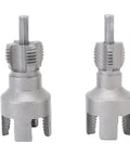 Heavy Duty Double Function Pipe Thread Cutting Tool Kit For Internal And External Threading With 40Cr Alloy Steel Dies showing two alloy steel dies.