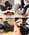 Heavy Duty Black Nitrile Disposable Gloves Built Tough For The Daily Grind Without Latex Or Powder 4 Mil Thick Puncture And Chemical Shield For Garage Detailing Or Kitchen Chores Small 100 in use for cooking, cleaning, and precise tasks.