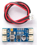 MPPT Solar Charger Module CN3791 with red and black cables for 3.7V lithium batteries and 12V solar panels setup.