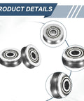 Image showing Six Pack Small V Groove Pulleys 3x12x4mm Aluminum Alloy Miniature Pulleys For Rail Track Linear Motion System Replacement