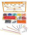 840 Piece Breadboard Jumper Wires Kit With 14 Precise Lengths From 2 To 125 Millimeters Pre Stripped Right Angled Cables Displayed