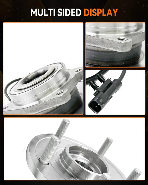 Close-up views of 2 Pack Rear Wheel Bearing Hub Assembly Kit Bolt On 512478 512479 With ABS Sensor 5 Lug Fit Dodge Journey 2009 2018 And Ram ProMaster 1500 2500 3500 2014 Heavy Duty Easy Install
