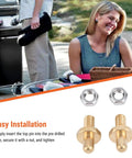 Stainless Steel Hinge Pin Replacement Kit For Summit Spirit Grills, 2 pcs shown with easy installation and grill setup