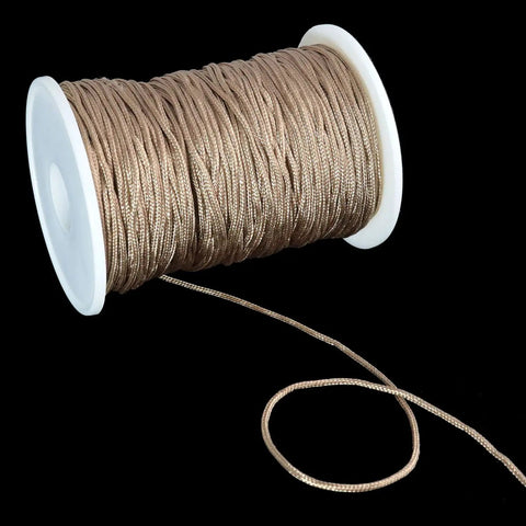 Top Tier Brown Braided Venetian Blind Lift Cord Extra Strong Durable Nylon Sunshade Rope on white spool with a length shown.