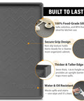 Under Sink Mat 34 By 22 Inches No Fuss Extra Thick 3mm Silicone Leakproof Kitchen Cabinet Protector infographic features