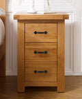 Wooden nightstand with 12 Piece Antique Plum Blossom Zinc Alloy Door And Drawer Pulls Set, Black Gate Handles 4 Inch 102mm installed.