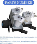 Front Load Washing Machine Water Inlet Valve Replacement With Triple Solenoid 5221ER1003A 5220FR2075L For LG And Kenmore Includes Filter Screen Easy Install Durable Top Notch Valve triple-solenoid washer valve with filter screen
