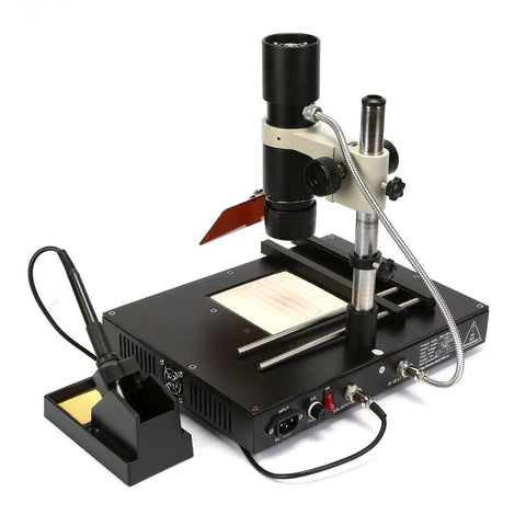 Infrared BGA Rework Station With Three Focus Lenses And Independent Focus Control And 650W Power Model T862 on display.