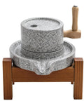 Stone Grain Mill Grinder For Home Use With Hand Crank And Solid Wood Base, Natural Granite Stone Mill For Wheat, Grains And Sesame