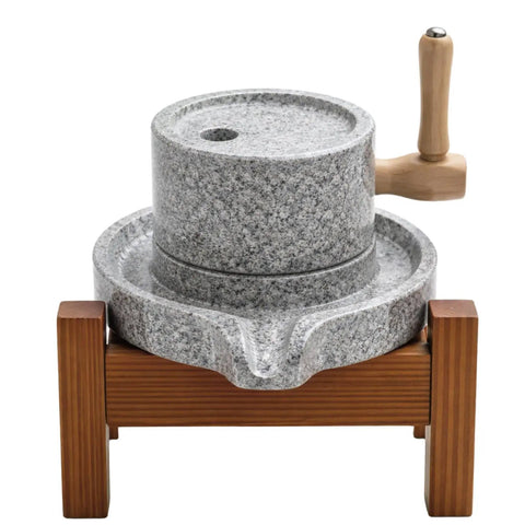 Stone Grain Mill Grinder For Home Use With Hand Crank And Solid Wood Base, Natural Granite Stone Mill For Wheat, Grains And Sesame