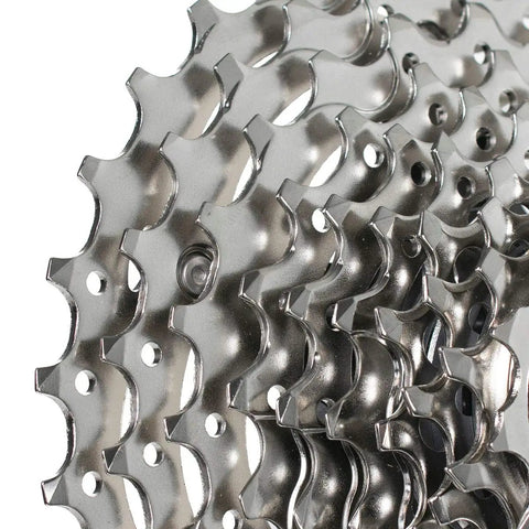 Close-up of 105 CS R7000 11 Speed Road Cassette for Smooth Shifting and Durable Performance Nickel Plated Steel Cogs with Aluminum Carrier