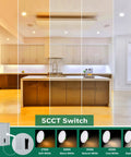 Six Inch Ultra Thin LED Recessed Ceiling Light Kit With Junction Box 5CCT Selectable lighting options in kitchen