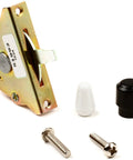 Vintage Style Three Way Pickup Selector Switch For Stratocaster Telecaster With White Strat Tip And Black Tele Tip Includes Knobs And Mounting Hardware For Easy Drop In Replacement And Tonal Variety, metal switch with white and black tips and screws
