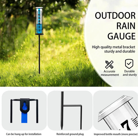 Upgraded Outdoor Rain Gauge With Thick Transparent Tube For Accurate Rain Readings, Easy Readout For Yard And Garden