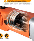 Close-up of 2300W Heavy Duty Electric Pipe Threader's pure copper motor showcasing components for enhanced threading performance.