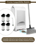 4-Pack Hepa Pre Motor Vacuum Filters Heavy Duty Replacement EV PMF Accessory Fits Eyevac Series with included cleaning brush.