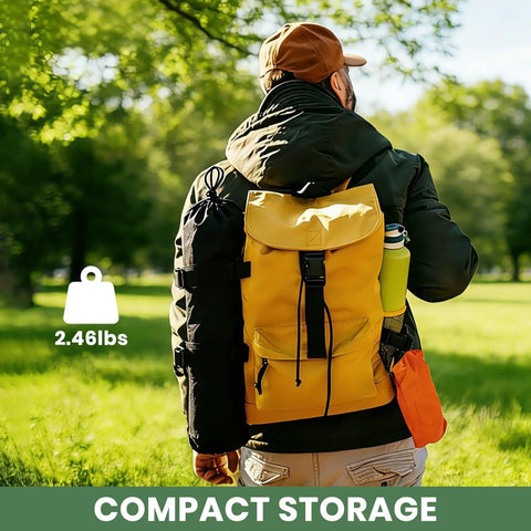 Person carrying ultralight portable camping table foldable with carry bag for outdoor travel beach camp picnic BBQ festival 2.46 lb.