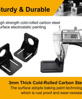 Sturdy Nema 23 stepper motor brackets made of 3mm thick cold-rolled carbon steel with electrostatic paint and high strength.
